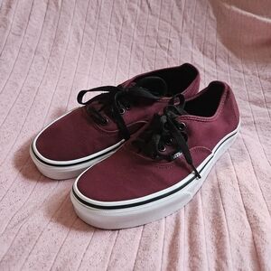 Vans Authentic Burgundy/Maroon Skate Shoes - Mens 7.5 Womens 9